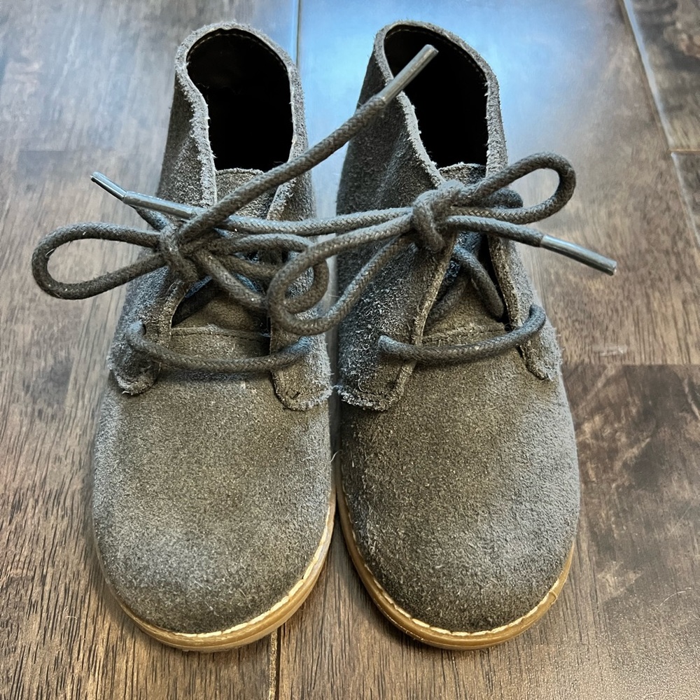 Grey suede Janie and Jack chukka boots. Size 7